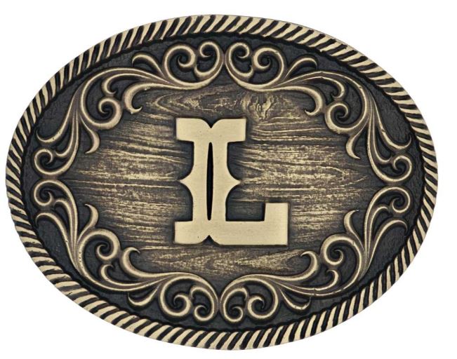 Montana Silversmiths Filigree Initial Attitude Belt Buckle *Discontinued*