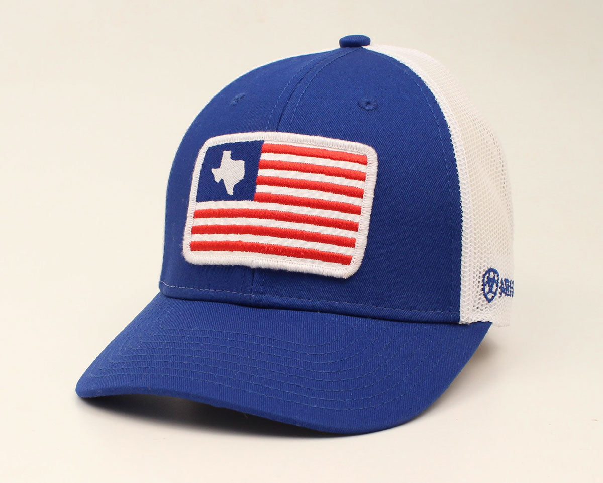 Ariat Richardson 112 Texas State Outline USA Flag Patch Blue Cap