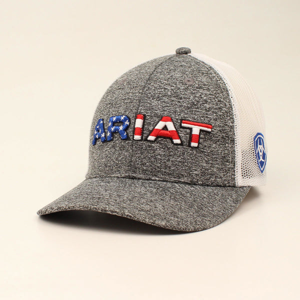Ariat A300009406 Men's Gray SB Embroidered USA Flag Cap