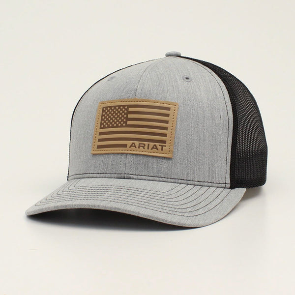 Ariat A300015906 Grey Snap Back USA Flag Patch