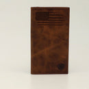 Ariat Rodeo Distressed Stitch USA Flag Shield Logo Tall Wallet
