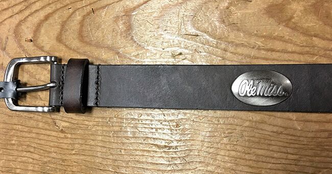 Zep-Pro BOLPBRW-OLEMS University of Mississippi Brown Leather Belt