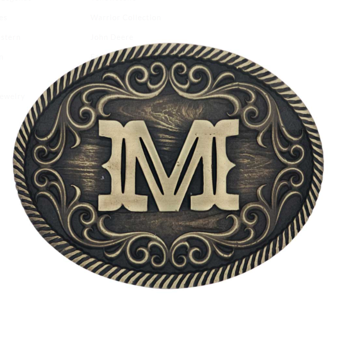 Montana Silversmiths A915 Filigree Initial Attitude Belt Buckle