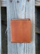Top Notch Accessories Embossed Praying Cowboy in Light Brown Leather with Turquoise Inlay Bi-Fold Wallet