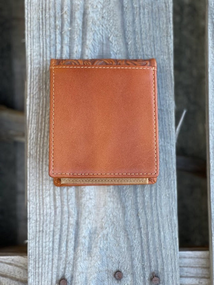 Top Notch Accessories 50101-3L.BR Light Brown Rooster w/Turquoise Inlay Bi-Fold Wallet