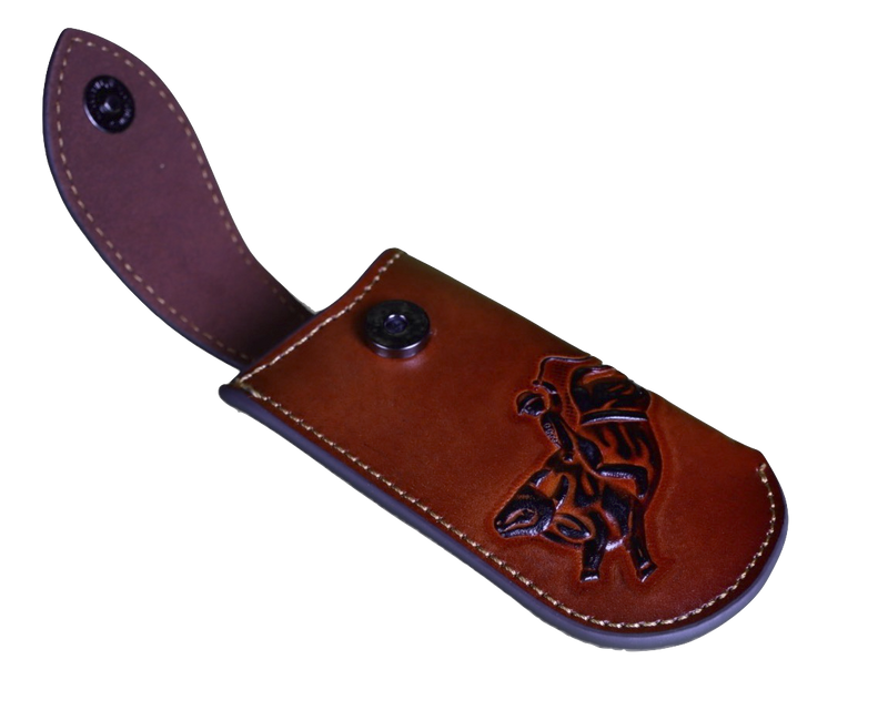 Top Notch Accessories 5005BR Bullrider w/Keep Leather Knife Sheath