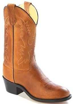 Youth Old West CCY1129G Tan Round Toe