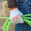 Back of the fist photo showing the Classic Rope logo and wrist border in orange to indicate kids' size.