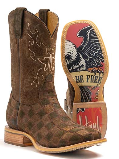 Men's Tin Haul 14-020-0077-0445 GR ROUGH PATCH / BALD EAGLE Sole 11" GREEN/BROWN Wide Square Toe (Call to check size availability)