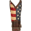 Durango Men's Rebel 12" Patriotic Pull-On Western American Flag Square Toe Boot CLOSEOUT