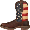 Durango Men's Rebel 12" Patriotic Pull-On Western American Flag Square Toe Boot CLOSEOUT