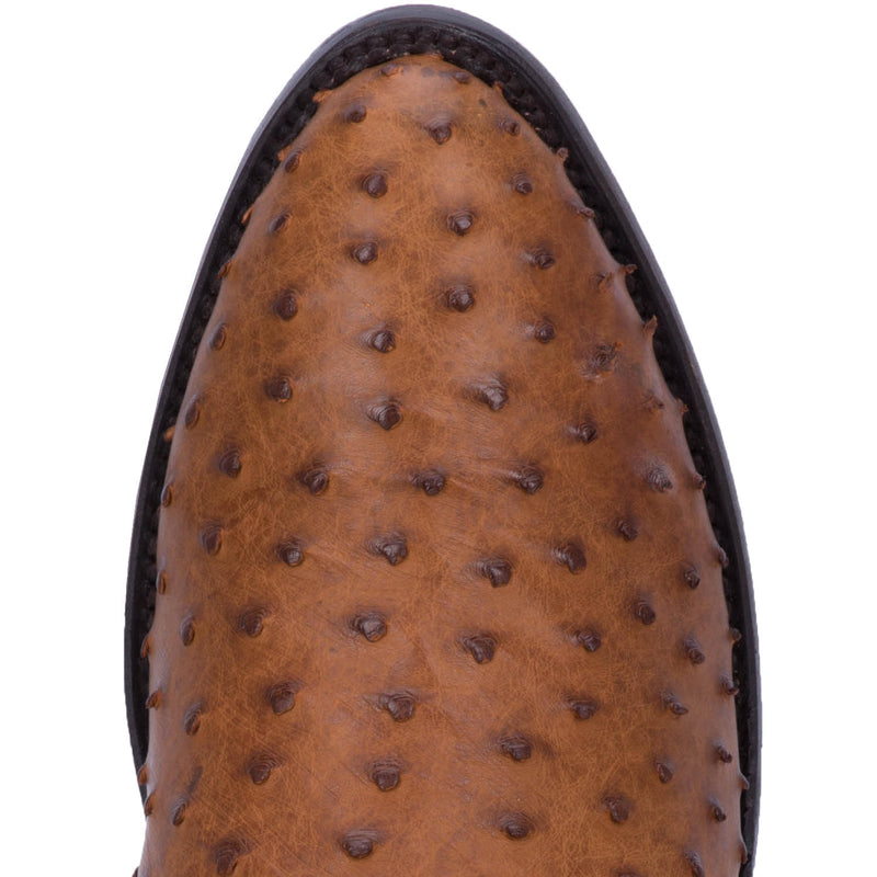 Dan Post DP2323 13" Saddle Tan Full Quill Ostrich Foot R Toe (SHOP IN-STORE TOO)