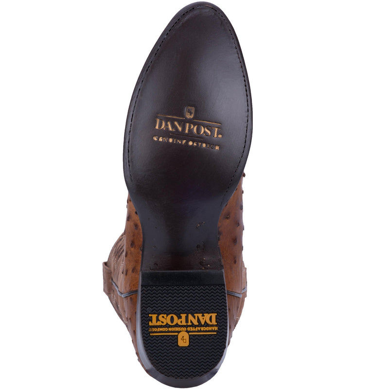 Dan Post DP2323 13" Saddle Tan Full Quill Ostrich Foot R Toe (SHOP IN-STORE TOO)