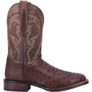 Men's Dan Post DP3875 11" Alamosa Chocolate Full Quill Ostrich Wide Square Toe Boot
