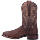 Men's Dan Post DP3875 11" Alamosa Chocolate Full Quill Ostrich Wide Square Toe Boot