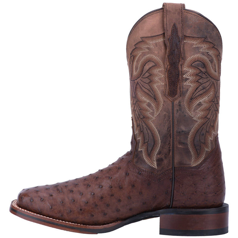 Dan Post DP3875 11" Alamosa Chocolate Full Quill Ostrich Wide Square Toe (SHOP IN-STORE TOO)