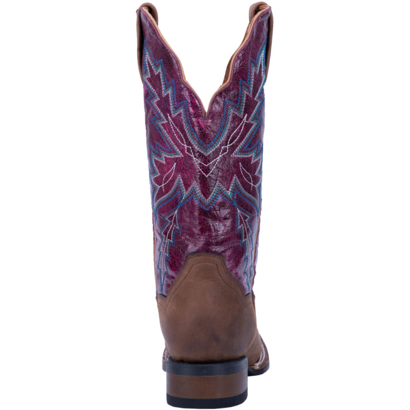 Women's Dan Post DP4570 12" Pasadena Brown Leather Wide Square Toe Boot *Closeout*