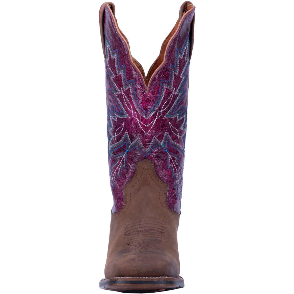 Women's Dan Post 12" Pasadena Brown Leather Wide Square Toe Boot *Closeout*