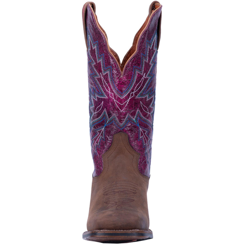 Women's Dan Post DP4570 12" Pasadena Brown Leather Wide Square Toe Boot *Closeout*