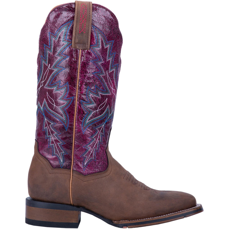 Women's Dan Post DP4570 12" Pasadena Brown Leather Wide Square Toe Boot *Closeout*