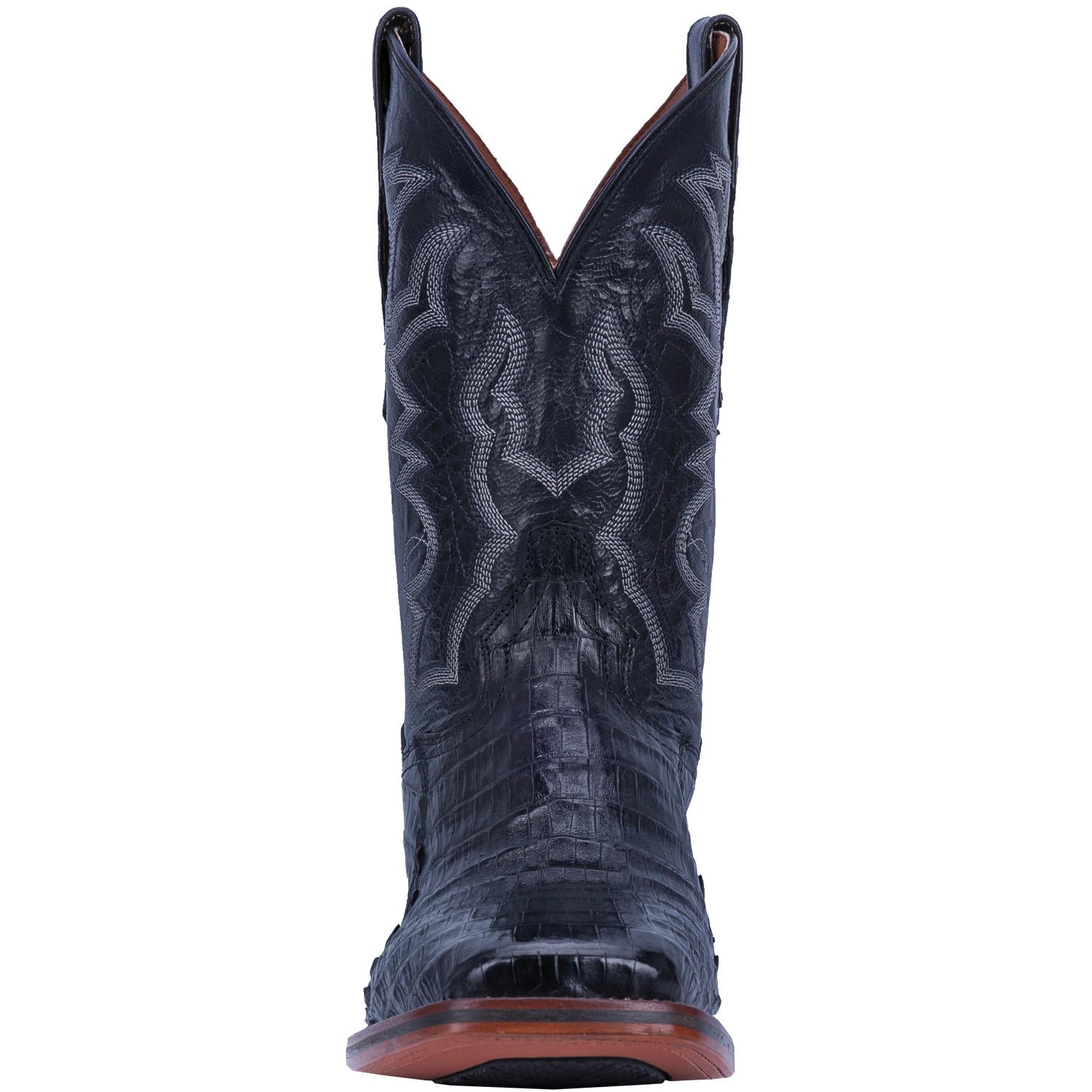 Men's Dan Post 11" Kingsly Black Caiman Wide Square Toe Boots