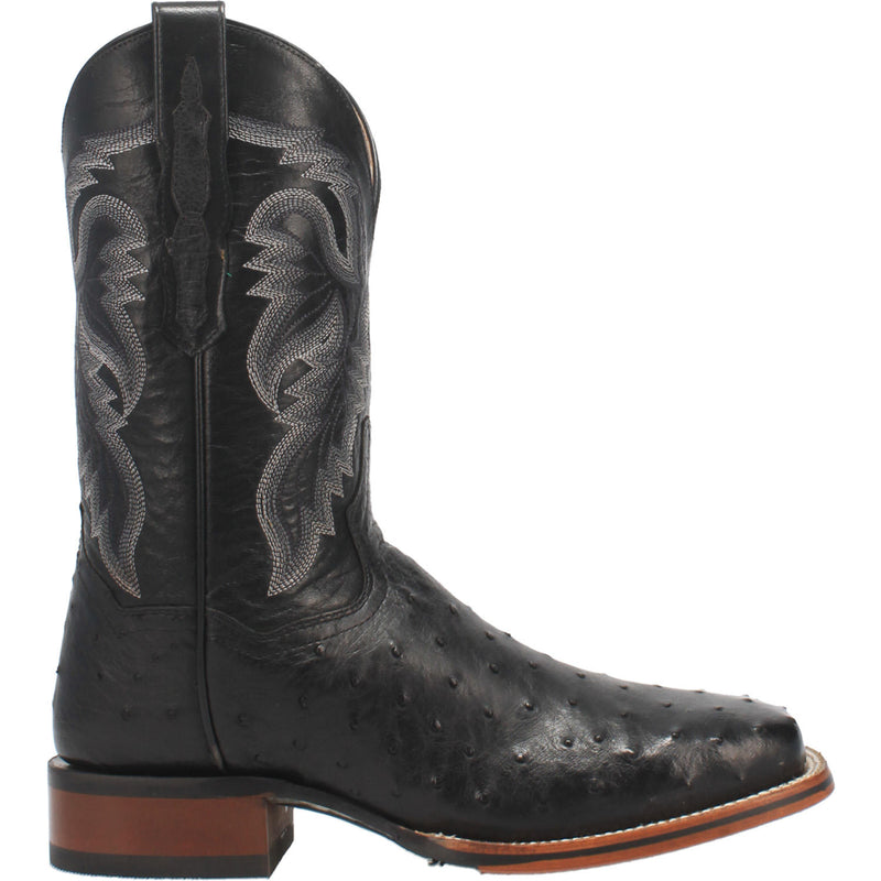 Dan Post DP4873 11" Alamosa Black Full Quill Ostrich Wide Square Toe (SHOP IN-STORES TOO)