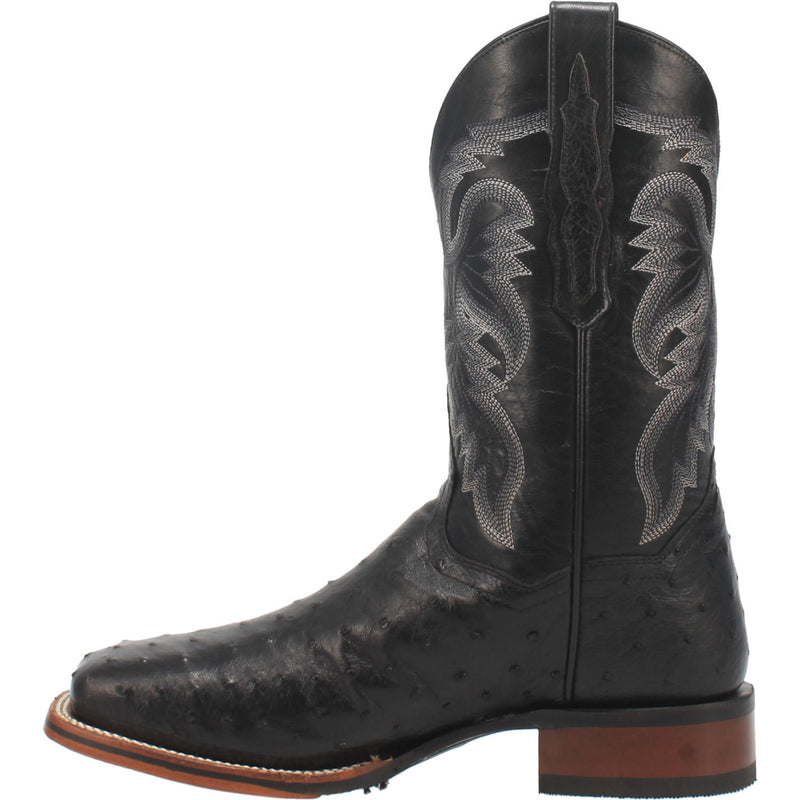 Dan Post DP4873 11" Alamosa Black Full Quill Ostrich Wide Square Toe Boot (SHOP IN-STORES TOO)