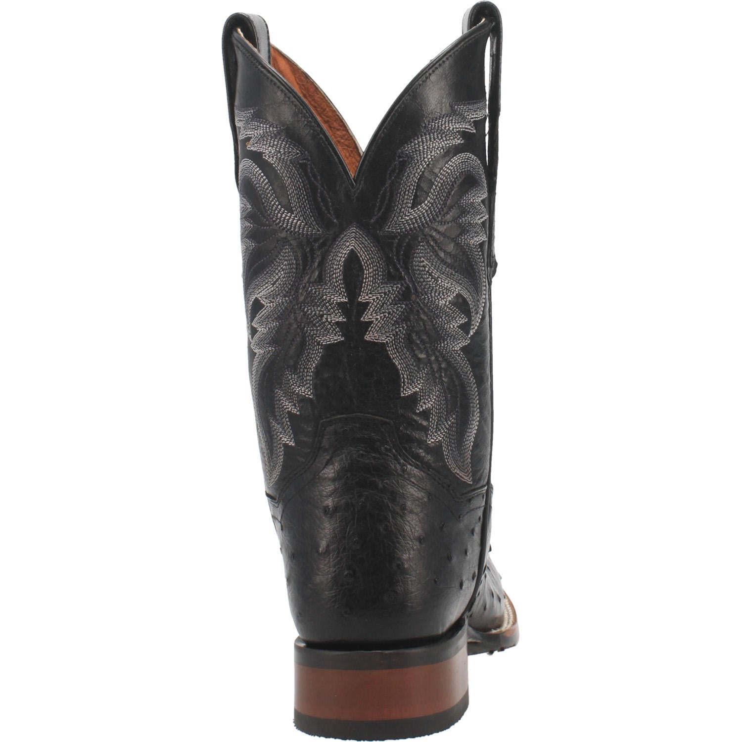Men's Dan Post 11" Alamosa Black Full Quill Ostrich Wide Square Toe Boot