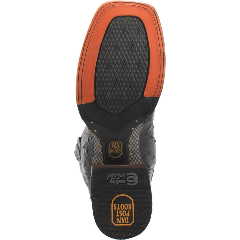 Dan Post DP4873 11" Alamosa Black Full Quill Ostrich Wide Square Toe (SHOP IN-STORES TOO)