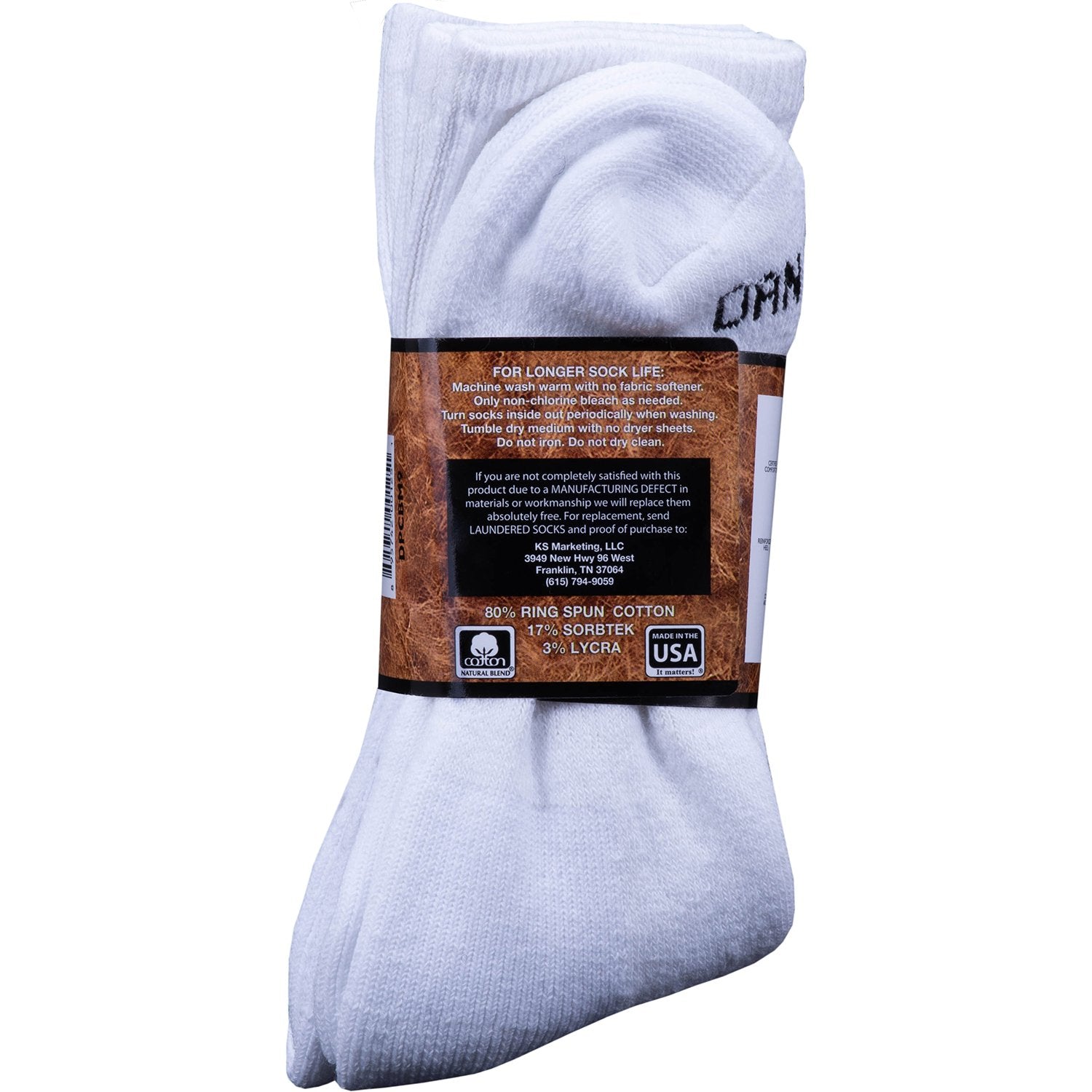 Men's Dan Post White All Around Crew Boot Socks Two Pair Pack
