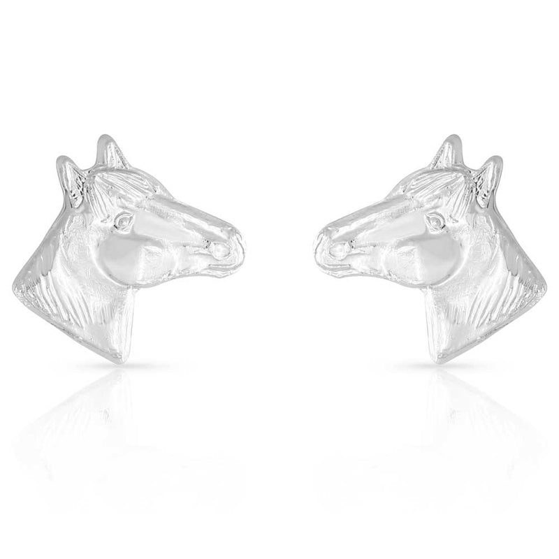 Montana Silversmiths ER41 Little Silver Horse Head Earrings