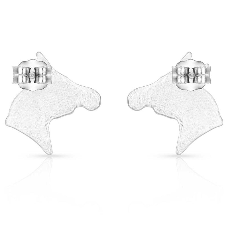 Montana Silversmiths ER41 Little Silver Horse Head Earrings