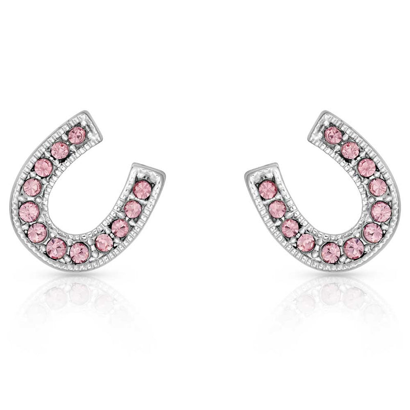 Montana Silversmiths ER808PK Pink Ice Stuck on Luck Earrings