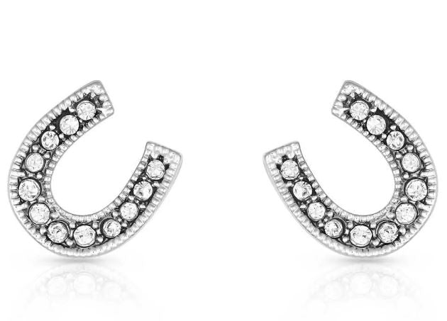 Montana Silversmiths Crystal Clear Stuck on Luck Post Earrings