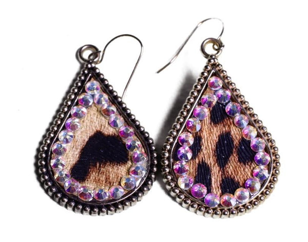 Animal Print Earring w/Crystal Accent ERZ190525-54