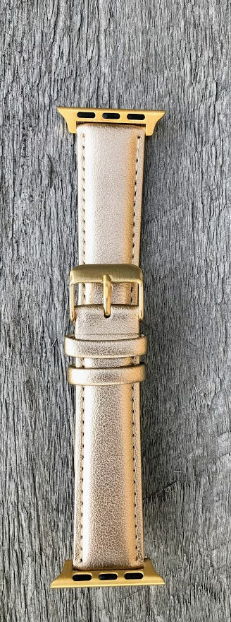 Apple Watch 15388 Gold Metallic Leather Band