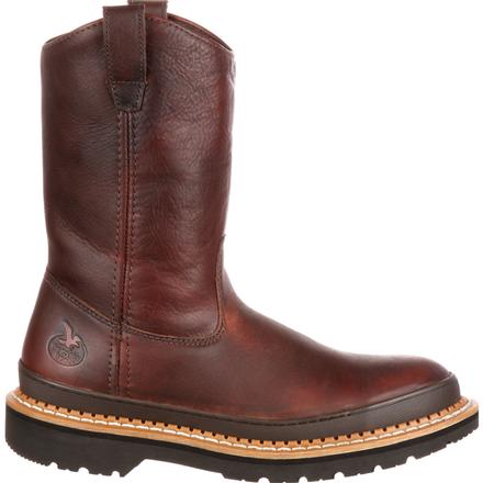 Georgia G4374 Men's 11" Steel Toe Pull On Soggy Brown Boot (SHOP IN-STORE TOO)