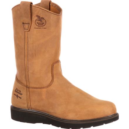 Georgia G4432 Men's 11" Farm and Ranch Wellington Pull On Wedge Sole Boot