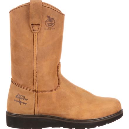 Georgia G4432 Men's 11" Farm and Ranch Wellington Pull On Wedge Sole Boot