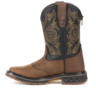 Youth Georgia GB00343Y Brown Carbo-Tec LT Pull-On Saddle Boot (SHOP IN-STORE)