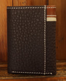 Top Notch Accessories HF112CF Coffee Pebbled Leather w/Cross Concho Tri-Fold Wallet
