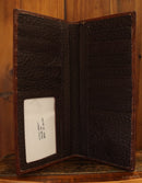 Top Notch Accessories HK507CF Coffee Basket weave Tall Wallet Hair On with Gun Concho