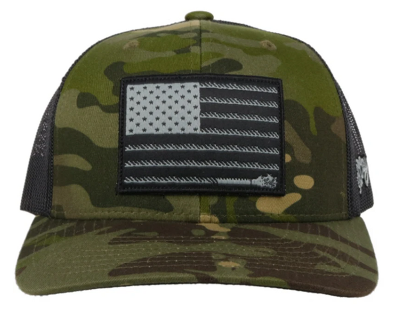 Hooey 2110T-GRBK "Liberty Rope" Camo/Black Snap Back Cap