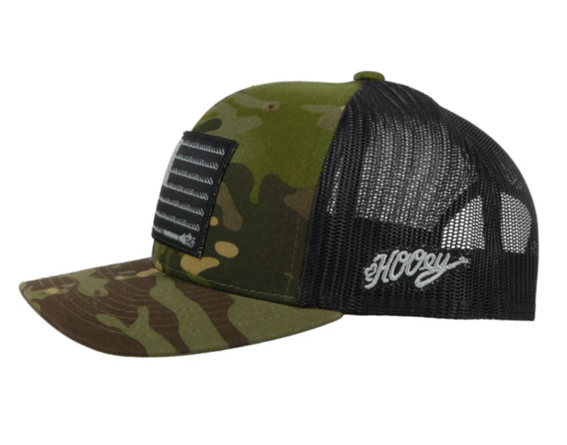 Hooey 2110T-GRBK "Liberty Rope" Camo/Black Snap Back Cap Clearance