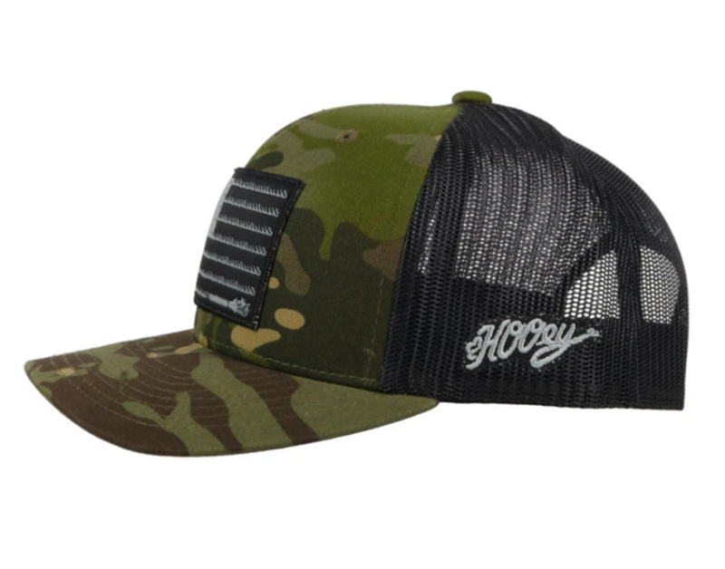 Hooey 2110T-GRBK "Liberty Rope" Camo/Black Snap Back Cap