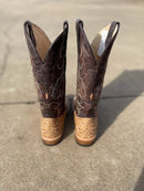 Women's Cowtown Q452 12" Oryx Floral Laser Tooled Wide Square Toe Boot