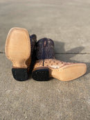 Women's Cowtown 12" Oryx Full Quill Ostrich Print Wide Square Toe Boot