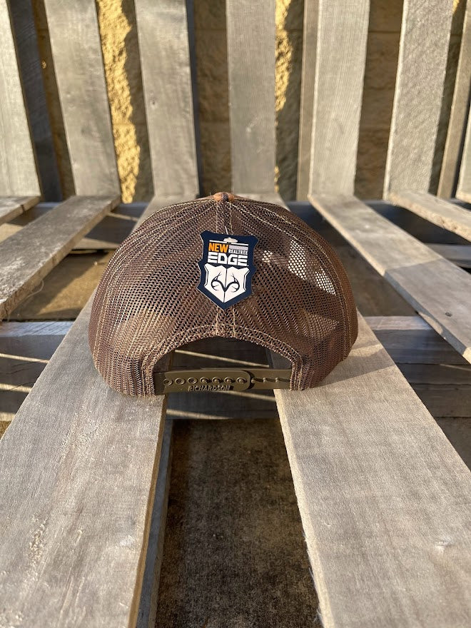 Starkville, Mississippi With Bulldog Leather Circle Patch Edge/Brown Richardson 112 Cap