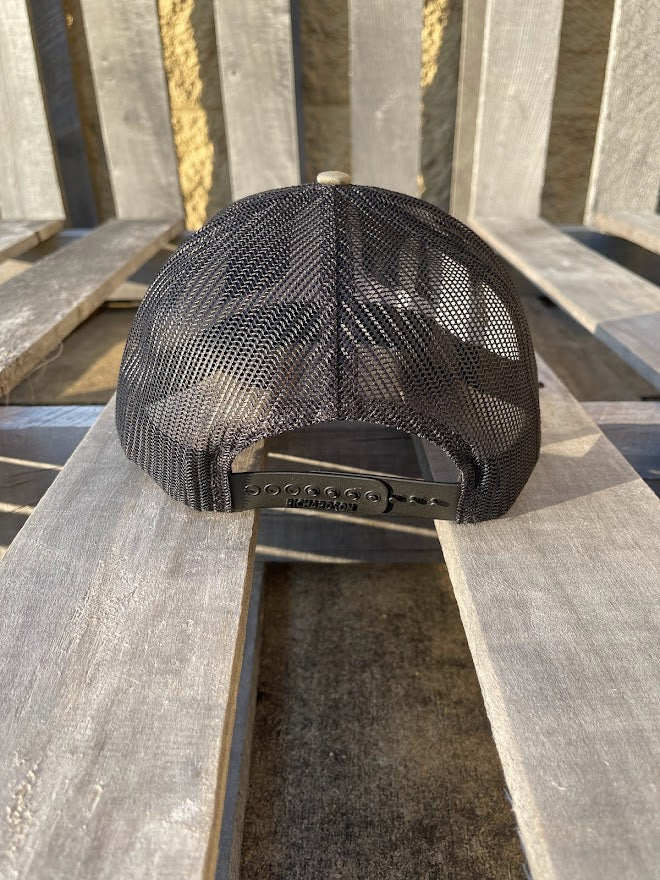 Starkville, Mississippi With Bulldog Leather Circle Patch Loden/Black Richardson 112 Cap
