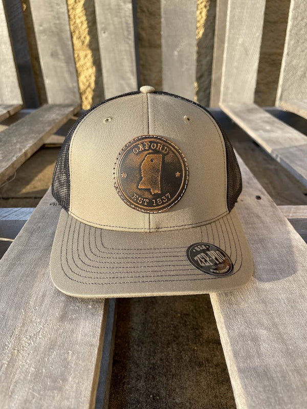 Oxford, Mississippi Leather Circle Patch Loden/Black Richardson 112 Cap